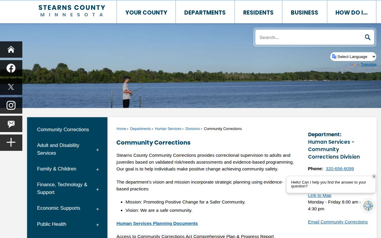 Stearns County parole and probation Community Corrections records source