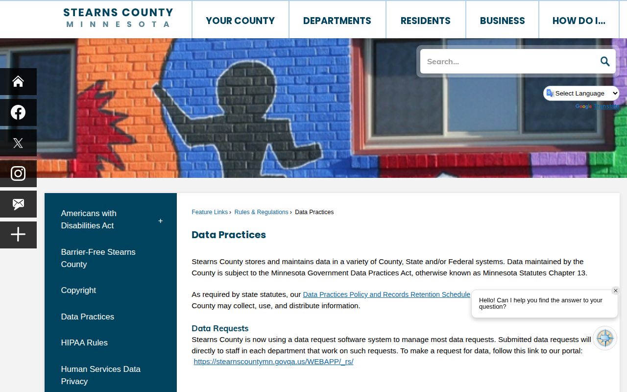 Stearns County Jail data practices and release record access